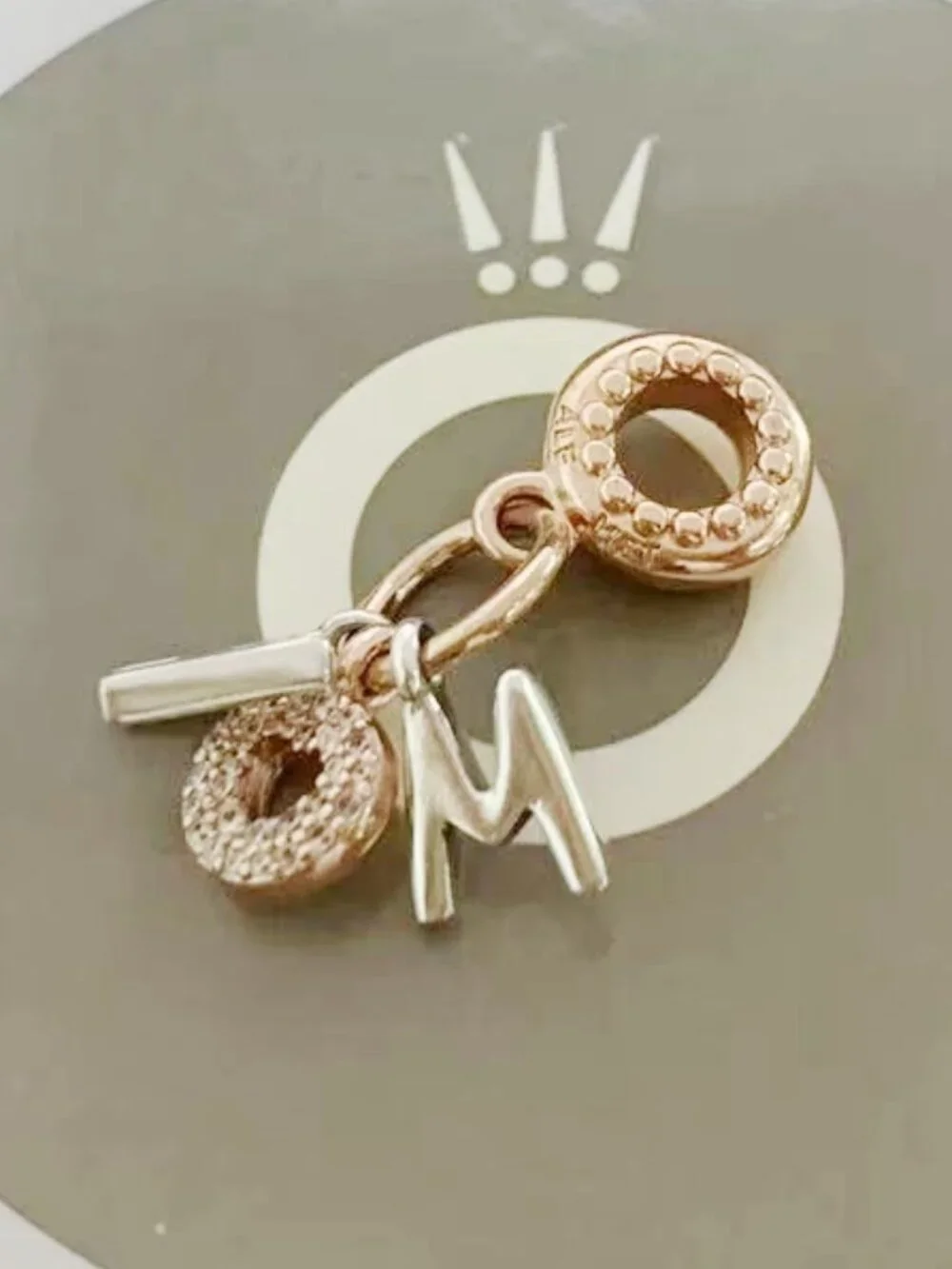 Pandora Mom Letters Dangle Charm Rose Gold-Plated